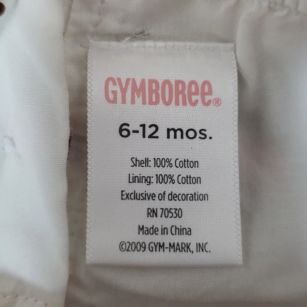 Gymboree Sleeveless White And Pink Polka Dot And Ice Cream Print Dress, 6-12M